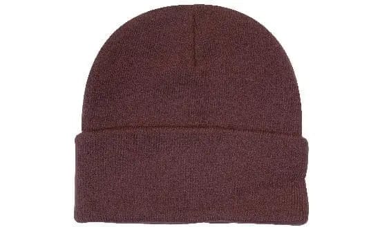 Headwear Knitted Acrylic Beanie X12 - 4243 in Maroon